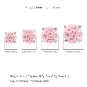 925 Sterling Silver Morganite Pink Fireworks Cut Stud Earrings 40200749