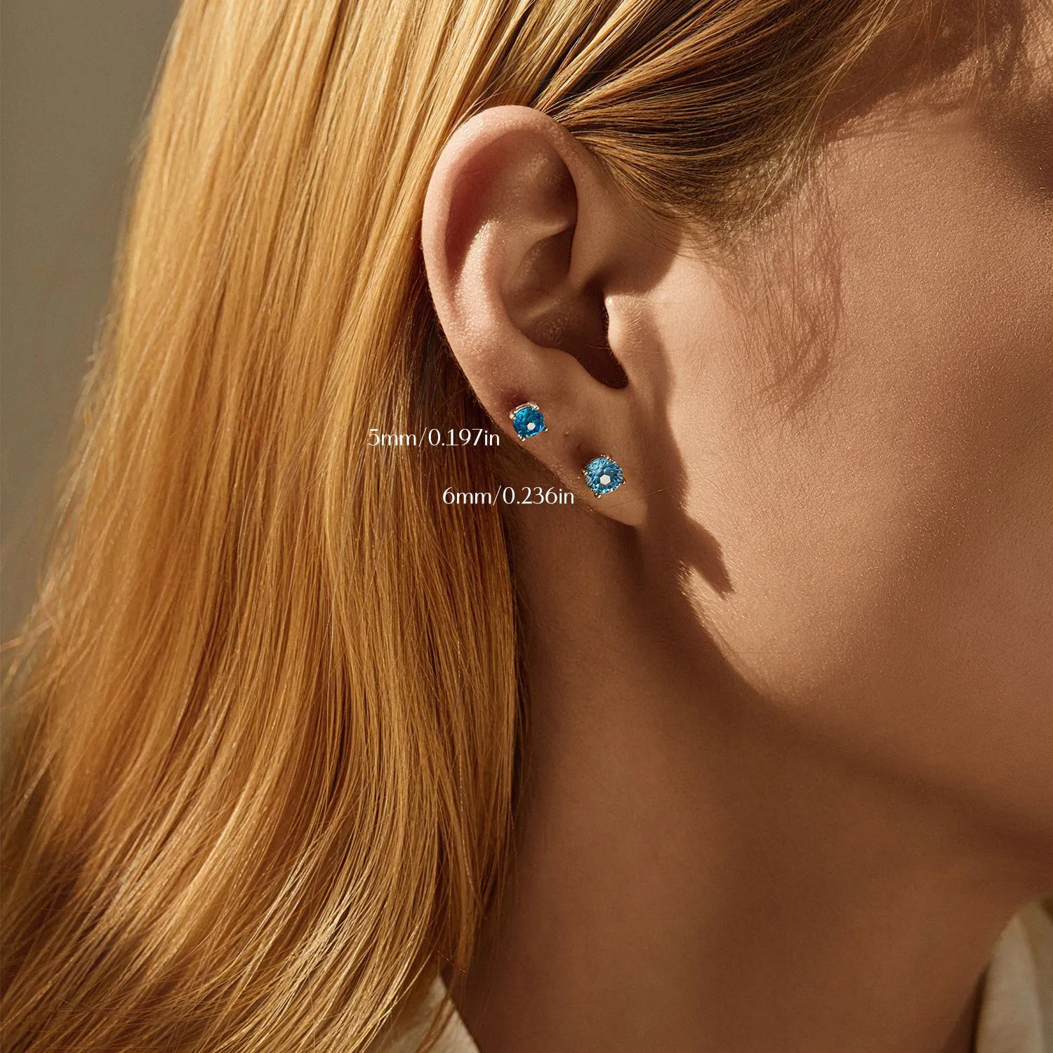 925 Sterling Silver Royal Blue Fireworks Cut Stud Earrings 40200752 - image1