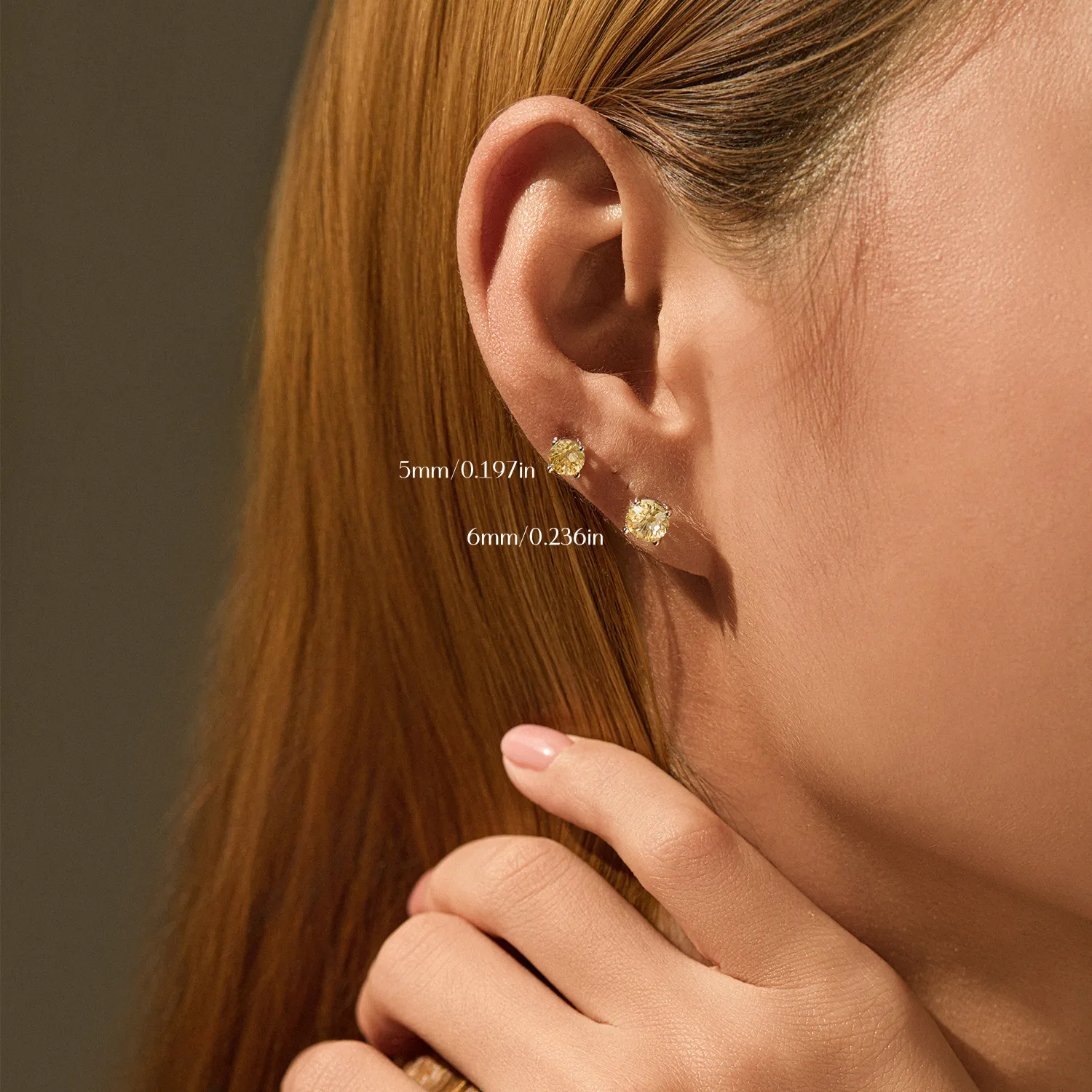 925 Sterling Silver Canary Yellow Fireworks Cut Stud Earrings 40200753 - image1