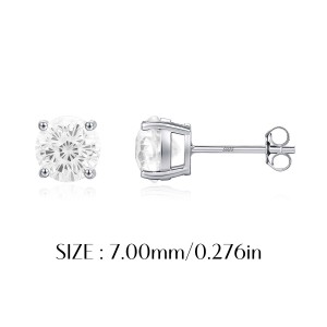 925 Sterling Silver White Fireworks Cut Stud Earrings 40200754