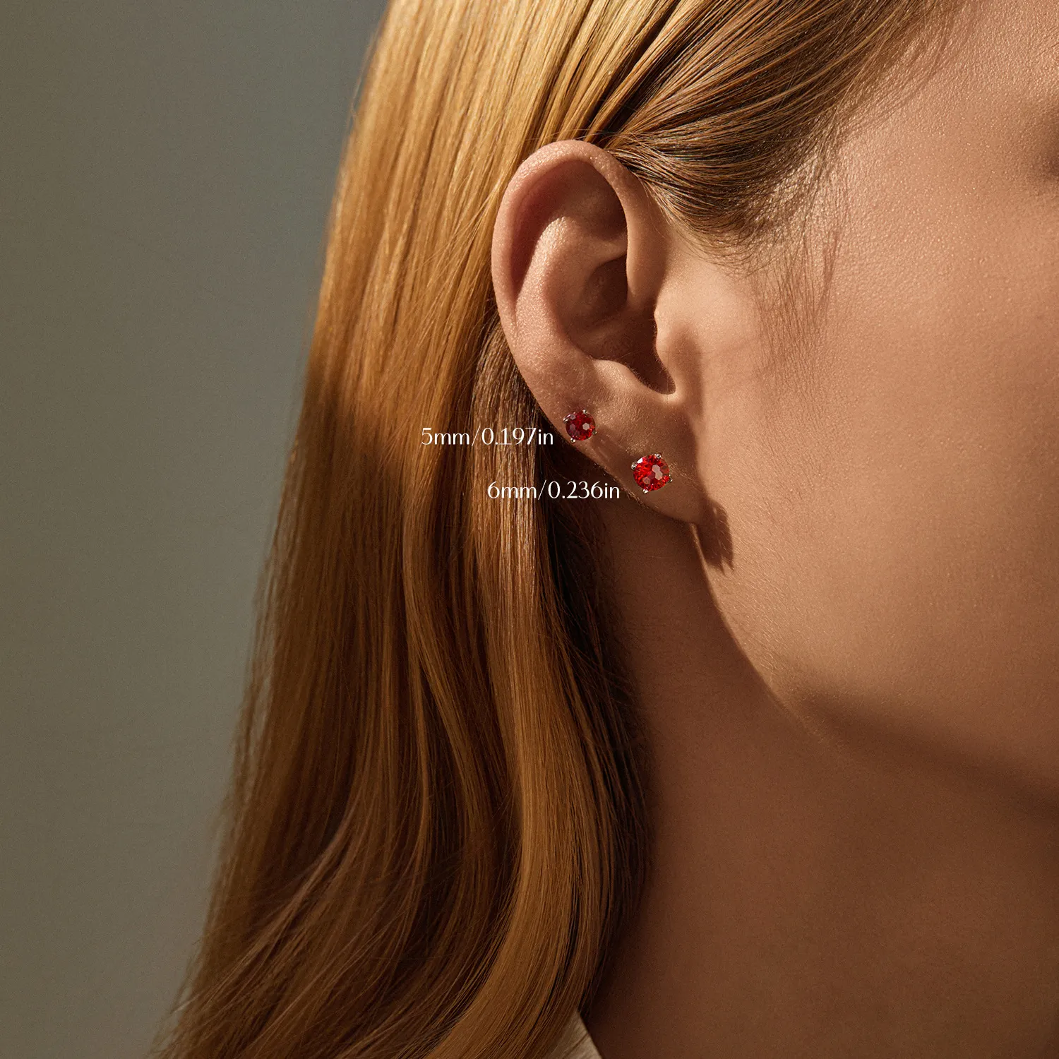 925 Sterling Silver Garnet Red Fireworks Cut Stud Earrings 40200755 - image1