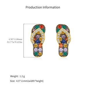 925 Sterling Silver Colorful Flip-Flop Studs 40200757