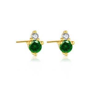 925 Sterling Silver Birthstone Zircon Stud Earrings 40200763