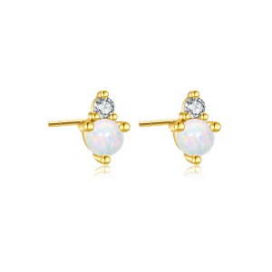 925 Sterling Silver Birthstone Zircon Stud Earrings 40200763