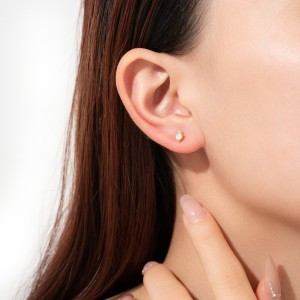 925 Sterling Silver Birthstone Zircon Stud Earrings 40200763