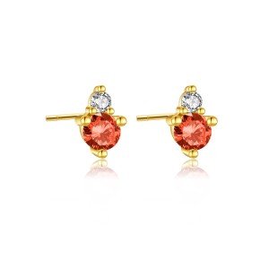 925 Sterling Silver Birthstone Zircon Stud Earrings 40200763
