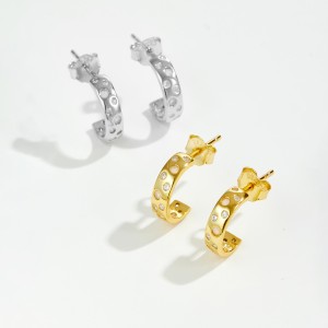 925 Sterling Silver Zirconia C-Hoops 40200773 925 Sterling Silver Zirconia C-Hoops 40200773