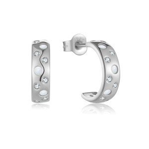 925 Sterling Silver Zirconia C-Hoops 40200773 925 Sterling Silver Zirconia C-Hoops 40200773