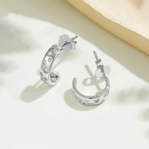 925 Sterling Silver Zirconia C-Hoops 40200773 925 Sterling Silver Zirconia C-Hoops 40200773