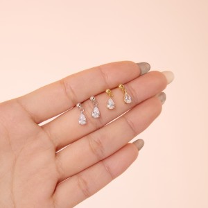 925 Sterling Silver Pear-Cut Teardrop Zirconia Stud Earrings 40200775 925 Sterling Silver Pear-Cut Teardrop Zirconia Stud Earrings 40200775