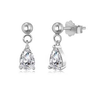 925 Sterling Silver Pear-Cut Teardrop Zirconia Stud Earrings 40200775 925 Sterling Silver Pear-Cut Teardrop Zirconia Stud Earrings 40200775