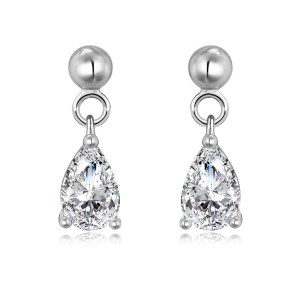 925 Sterling Silver Pear-Cut Teardrop Zirconia Stud Earrings 40200775 925 Sterling Silver Pear-Cut Teardrop Zirconia Stud Earrings 40200775