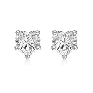 925 Sterling Silver Multi-Size Heart CZ Stud Earrings 40200776