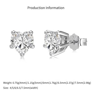 925 Sterling Silver Multi-Size Heart CZ Stud Earrings 40200776