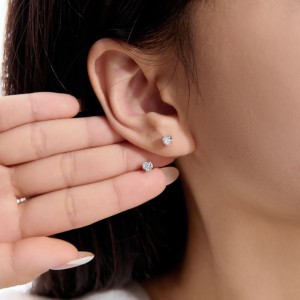 925 Sterling Silver Multi-Size Heart CZ Stud Earrings 40200776