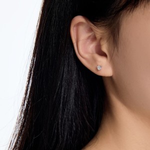 925 Sterling Silver Multi-Size Heart CZ Stud Earrings 40200776