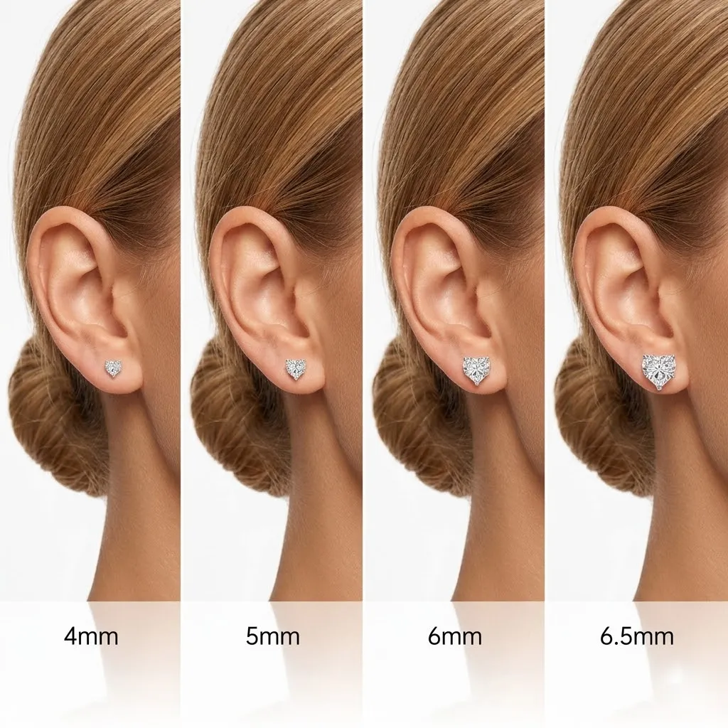 925 Sterling Silver Multi-Size Heart CZ Stud Earrings 40200776 - image3