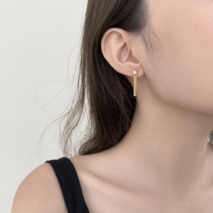 925 Sterling Silver Zircon Chain Tassel Drop Stud Earrings 40200778 925 Sterling Silver Zircon Chain Tassel Drop Stud Earrings 40200778