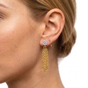 925 Sterling Silver Zircon Chain Tassel Drop Stud Earrings 40200778 925 Sterling Silver Zircon Chain Tassel Drop Stud Earrings 40200778