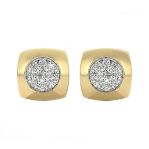 925 Silver Pave Cluster Cushion Stud Earrings 40200782