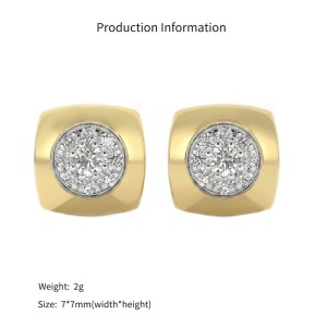 925 Silver Pave Cluster Cushion Stud Earrings 40200782