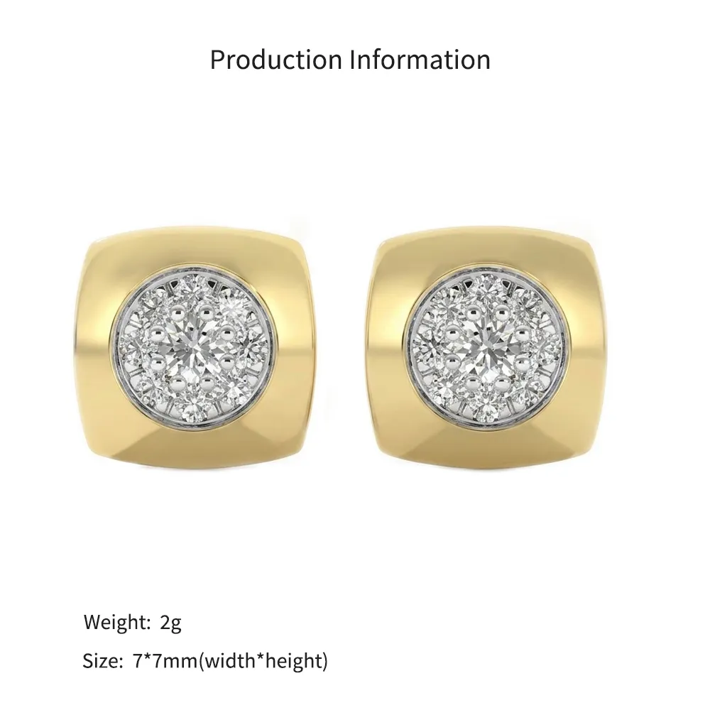 925 Silver Pave Cluster Cushion Stud Earrings 40200782 - image2