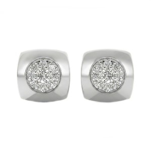 925 Silver Pave Cluster Cushion Stud Earrings 40200782