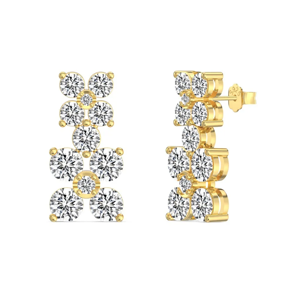 925 Silver Floral Cluster Statement Stud Earrings 40200783 925 Silver Floral Cluster Statement Stud Earrings 40200783