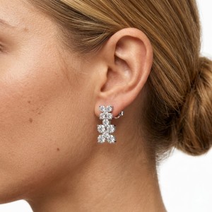 925 Silver Floral Cluster Statement Stud Earrings 40200783 925 Silver Floral Cluster Statement Stud Earrings 40200783