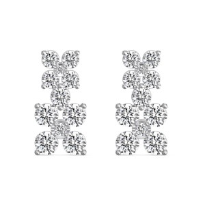 925 Silver Floral Cluster Statement Stud Earrings 40200783 925 Silver Floral Cluster Statement Stud Earrings 40200783