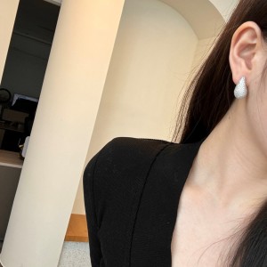 925 Silver Micro-Pave 15mm/23mm Teardrop Stud Earrings 40200784