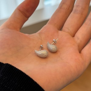 925 Silver Micro-Pave 15mm/23mm Teardrop Stud Earrings 40200784