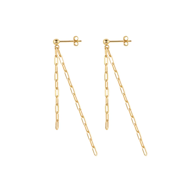 Tassel Chain Silver Sterling Stud Earring 40400005