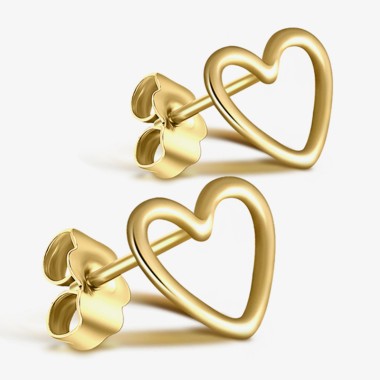 925 Sterling Silver Heart Stud Earrings 40400007