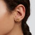 925 Sterling Silver Leaves Stud Earrings 40400010