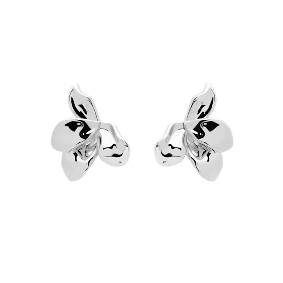 925 Sterling Silver Leaves Stud Earrings 40400010