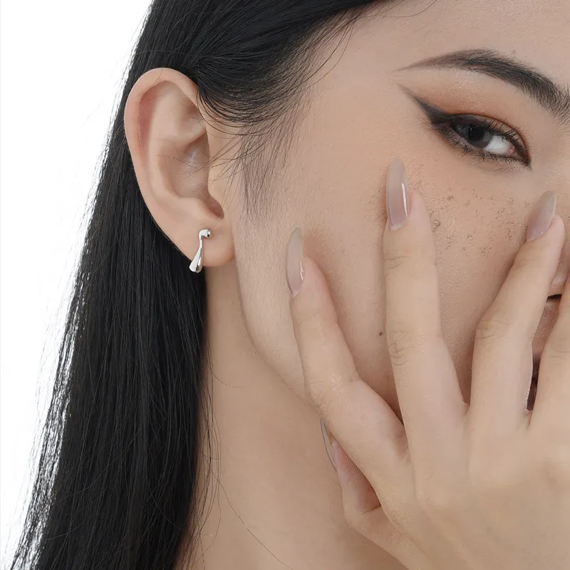 Asymmetry Waterdrop Stud Earring 40400016 - image2
