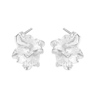 Crapy Tinfoil Texture Stud Earring 40400018