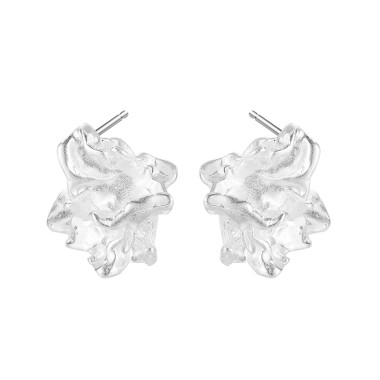 Crapy Tinfoil Texture Stud Earring 40400018