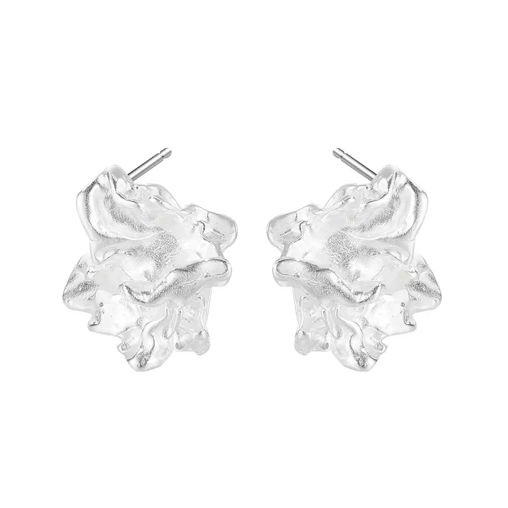 Crapy Tinfoil Texture Stud Earring 40400018