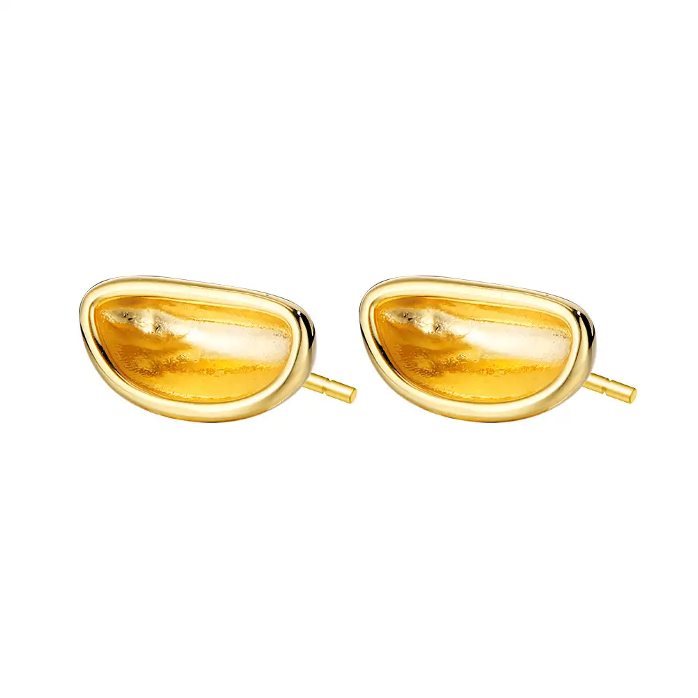Geometric Camber Concave Stud Earring 40400021