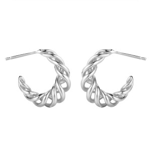 Hollowed Knited Cowhorn Stud Earring 40400022