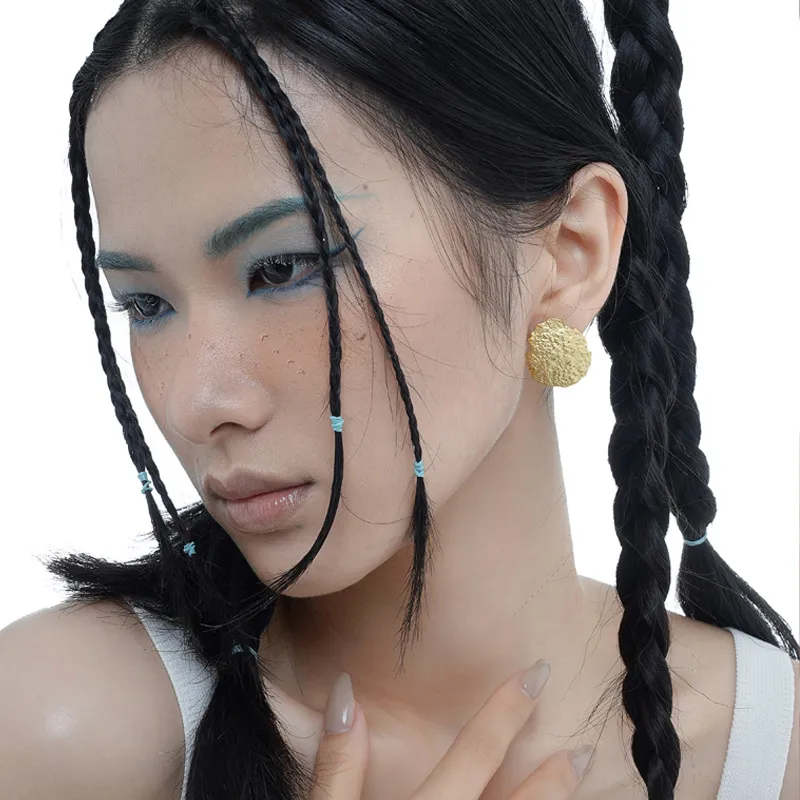 Irregular Tinfoil Texture Stud Earring 40400028 - image1