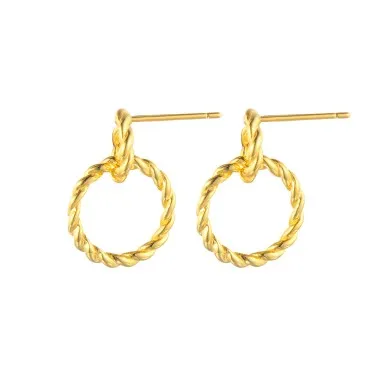 Knited Double Circles Stud Earring 40400029