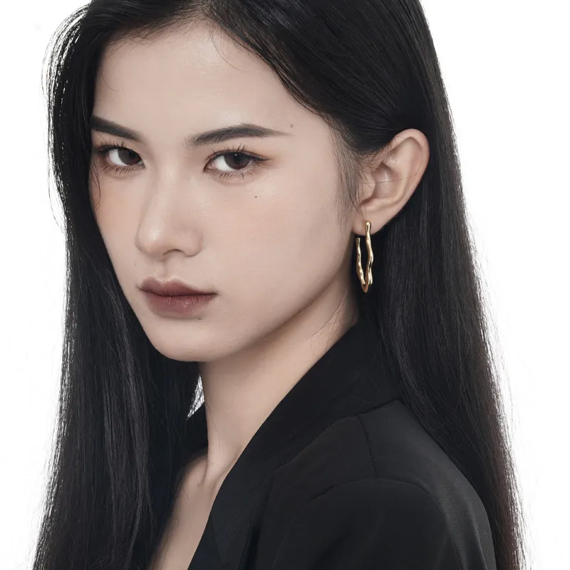 Curving Lines Stud Earring 40400030 - image1