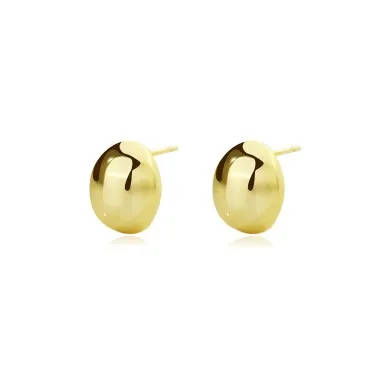 Polished Round Beans Stud Earring 40400033