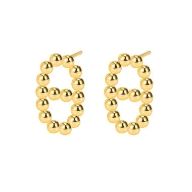 Polished Round Beads Stud Earring 40400034