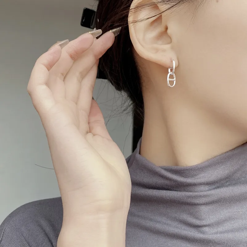 Geometric Linked Chain Stud Earring 40400042 - image2