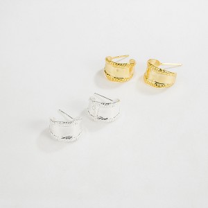 Vintage Wide Engraved Stud Earring 40400044