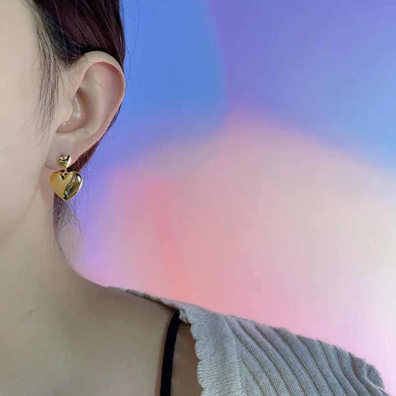 Love Heart Dangle Stud Earring 40400045 - image2